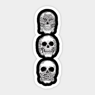 See no evil skull Sticker